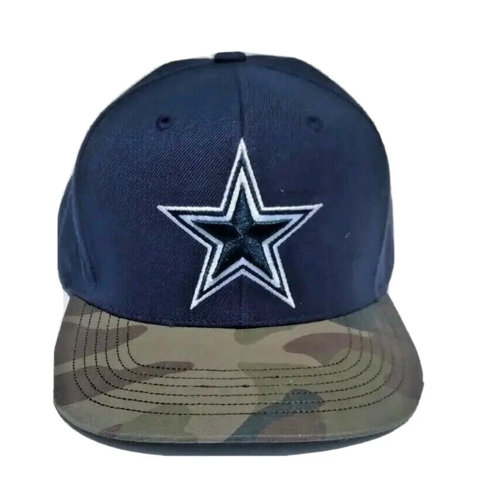 Dallas Cowboys Pro Football Navy Blue Camo Brim Snapback Truckers Sports Hat‎